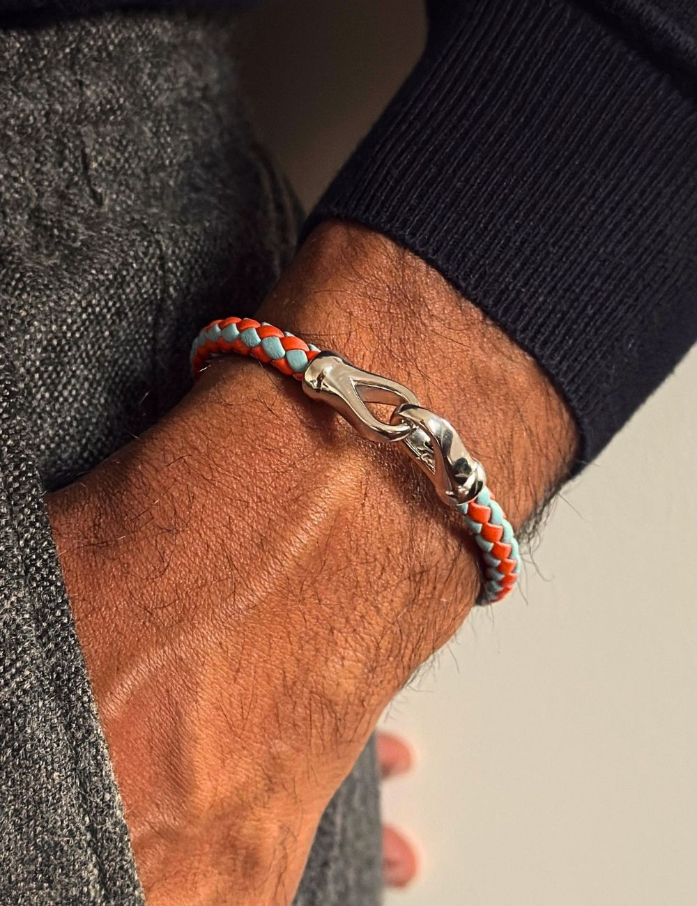 Joyería - Pulsera de Cuero Azul en Plata - Lisa Colpo | Italian Jewelry Boutique