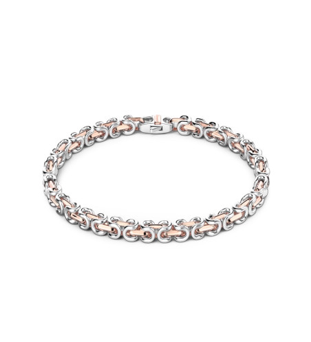 Para él - Pulsera de Cadena de Oro Rosa de 18 k y Plata De Ley
