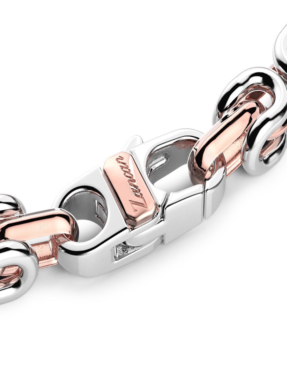 Sterling silver and rose gold chain bracelet - Hand-made in Italy.