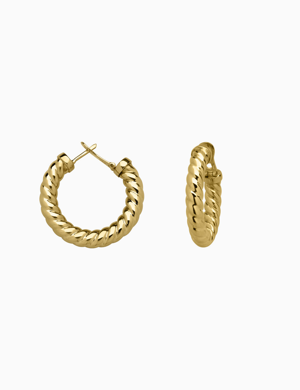 Jewerly Store - 18k Yellow Gold Cable Hoop Earrings - Lisa Colpo | Italian Jewelry Boutique