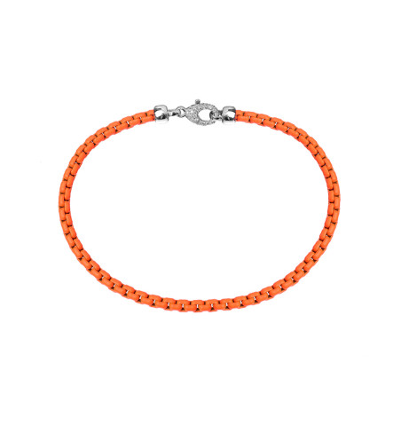 Tobillera Giada Naranja. Hecho a mano en Italia