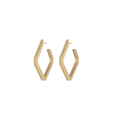 Par de Pendientes Allegra en Oro Amarillo. Hecho a mano en Italia