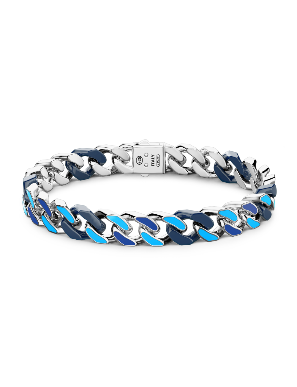 Joyería - Pulsera de Cadena de Eslabones Lacados de Plata de Primera Ley - Zancan | Italian Jewelry Boutique
