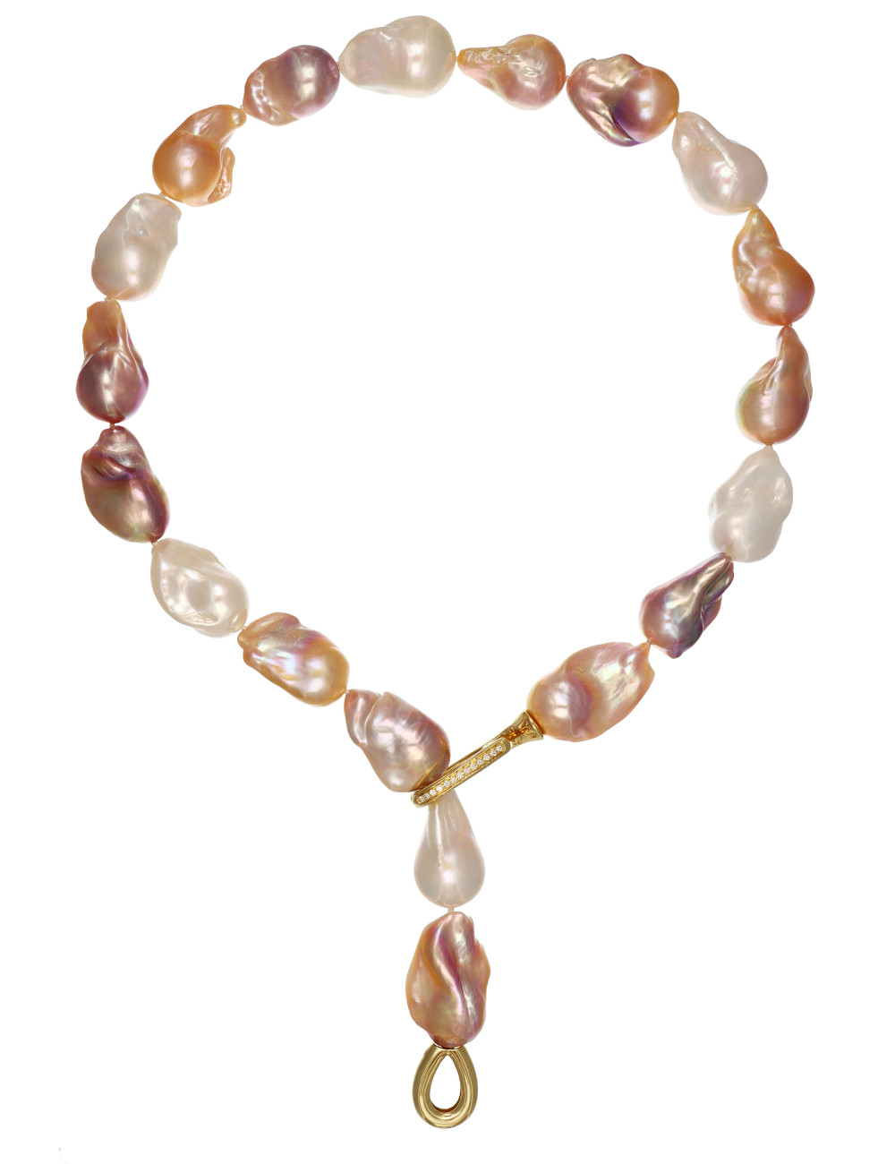 Joyería - Collar Multiusos de Perlas Barrocas Multicolores en Oro de 18k con Diamantes - Lisa Colpo | Italian Jewelry Boutique
