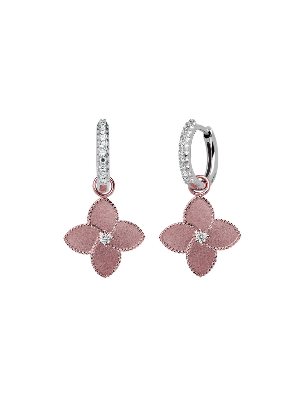 Joyería - Pendientes Abrazadera de Flores con Diamantes en Oro 18K - Lisa Colpo | Italian Jewelry Boutique