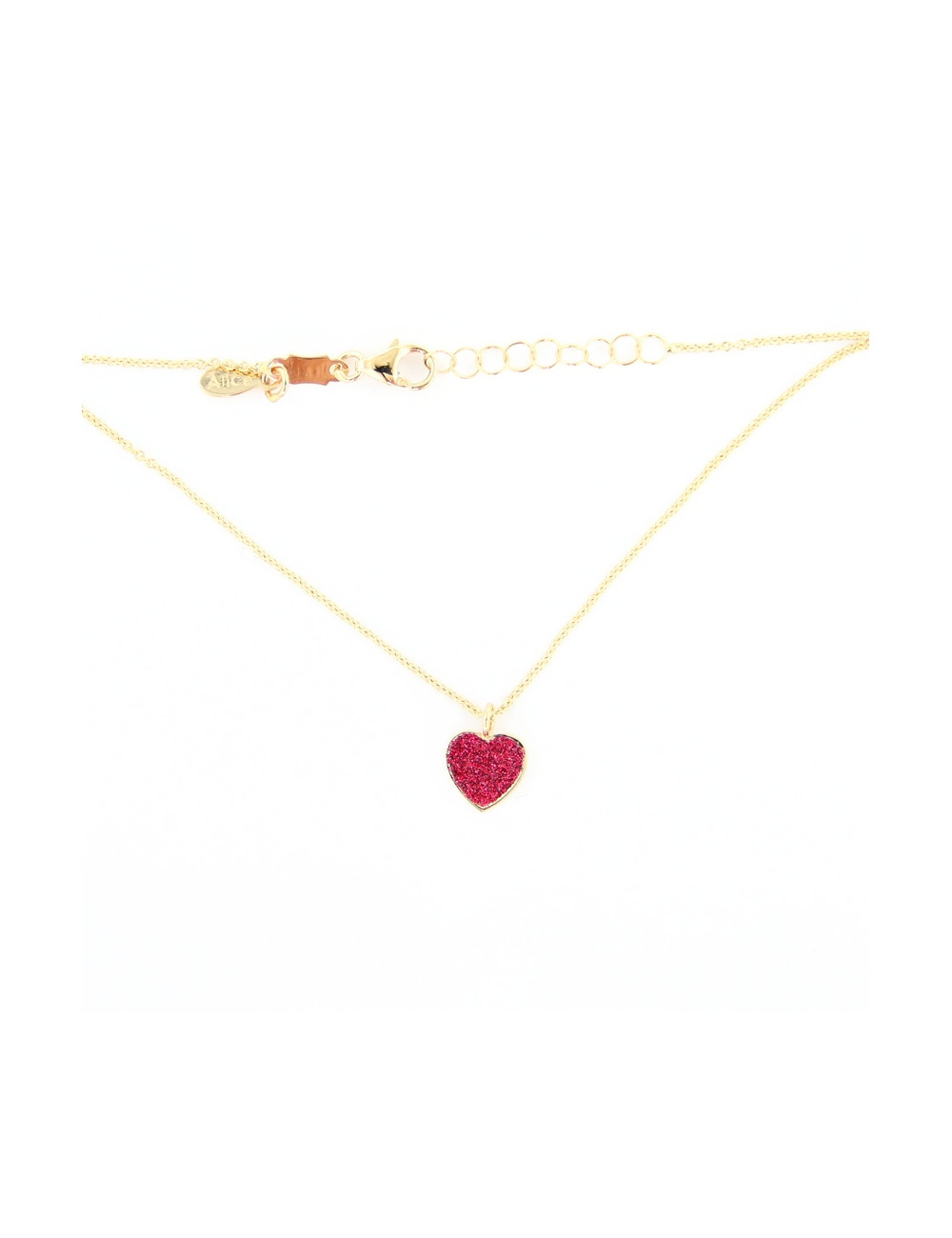 Jewerly Store - For Kids Red Glitter Heart Necklace - Alice Gioielli | Italian Jewelry Boutique