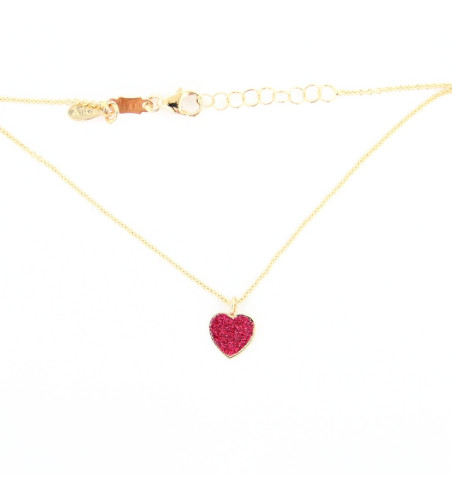 Para adolescentes - Collar de Corazón con Purpurina