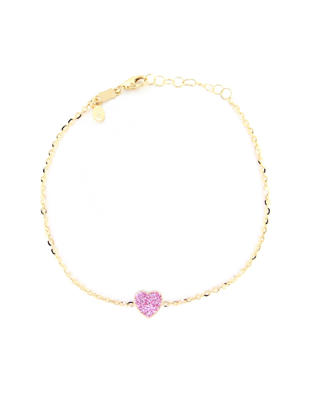 Jewerly Store - For Kids Pink Glitter Heart Bracelet - Alice Gioielli | Italian Jewelry Boutique