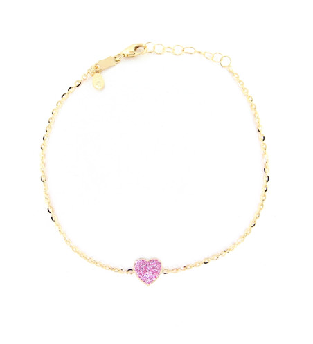 For Teens/Adults - Pink Glitter Heart Bracelet