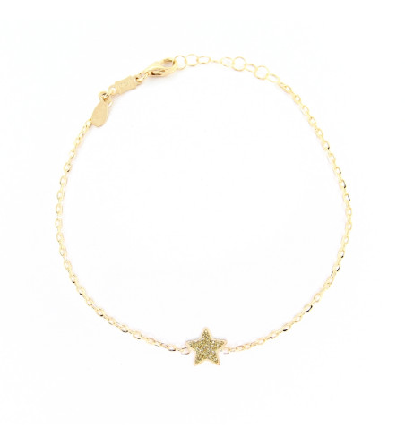Para Adolescentes/adultos - Pulsera De Estrella Con Purpurina Dorada