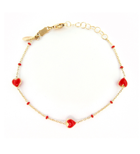 Para Niños - Pulsera Bebé Corazones Rojos