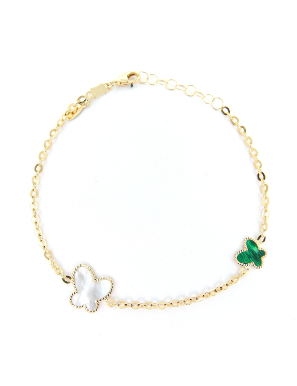 Joyería - Pulsera Bebé Madre Perla Mariposa Malaquita - Alice Gioielli | Italian Jewelry Boutique