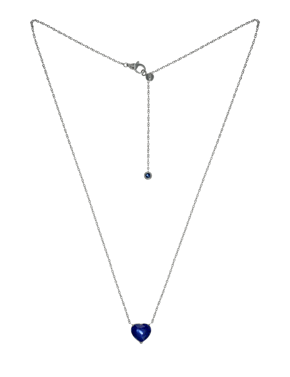 Lisa Colpo - 18k White Gold Blue Sapphire Heart Necklace| Italian Jewelry Boutique