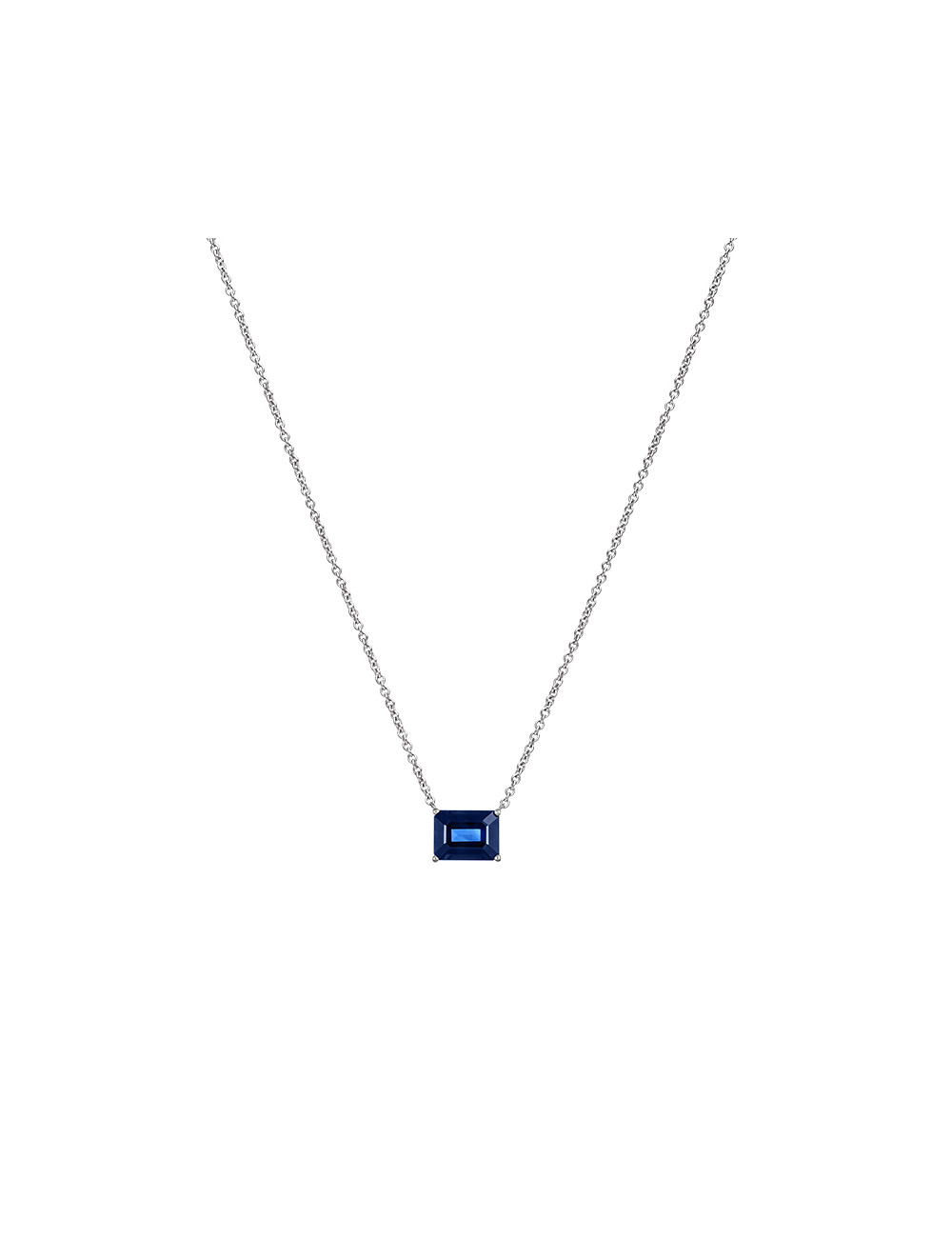 Joyería - Collar de Oro Blanco de 18k de Zafiro Azul - Lisa Colpo | Italian Jewelry Boutique