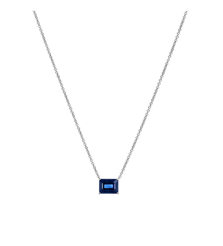 18k White Gold Blue Sapphire Necklace