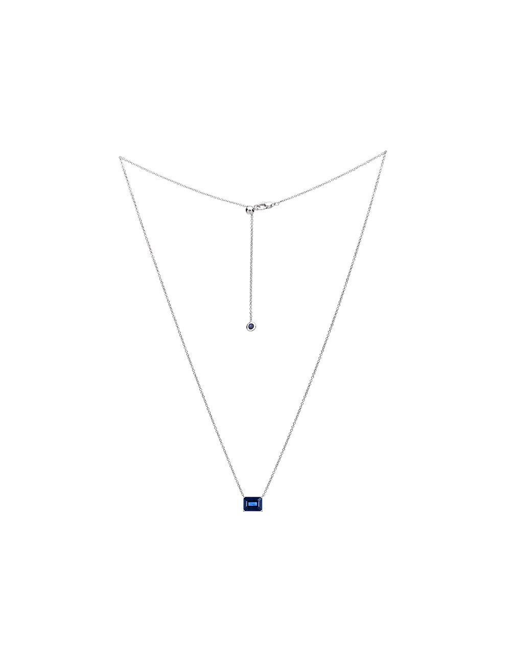Joyería - Collar de Oro Blanco de 18k de Zafiro Azul - Lisa Colpo | Italian Jewelry Boutique