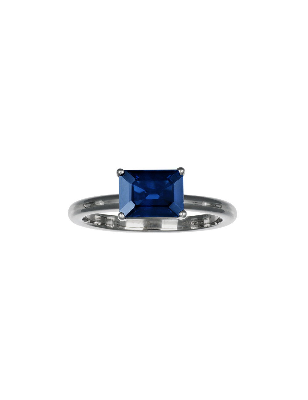 Joyería - Anillo de Oro Blanco de 18k de Zafiro Azul - Lisa Colpo | Italian Jewelry Boutique
