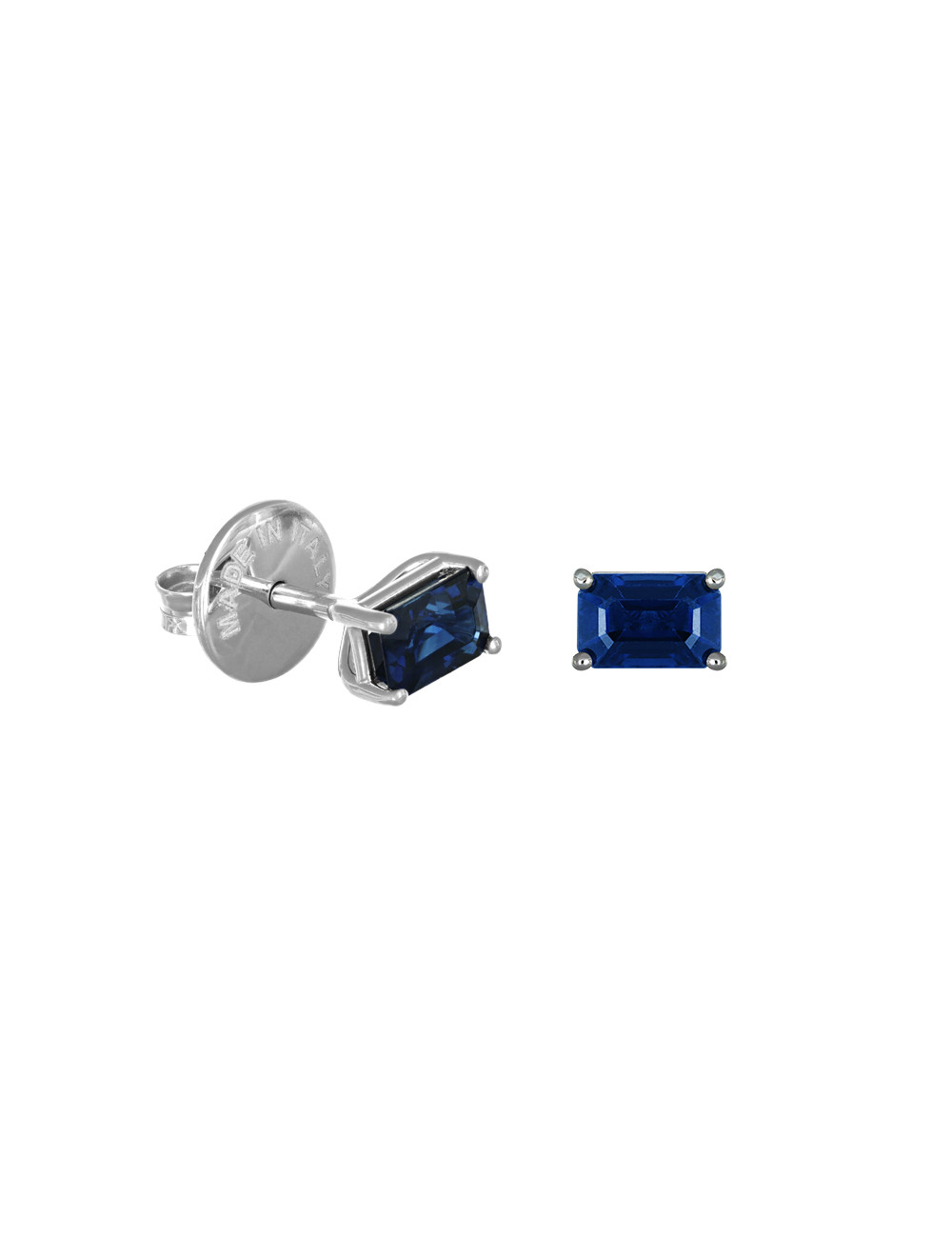 Jewerly Store - 18k White Gold Blue Sapphire Stud Earrings - Lisa Colpo | Italian Jewelry Boutique