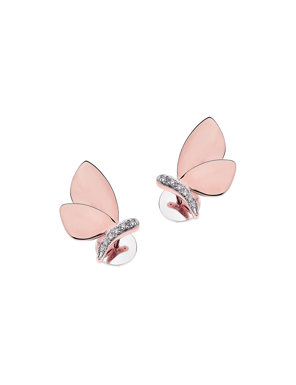 Jewerly Store - 18k Gold Butterfly with Diamonds Stud Earrings - Lisa Colpo | Italian Jewelry Boutique