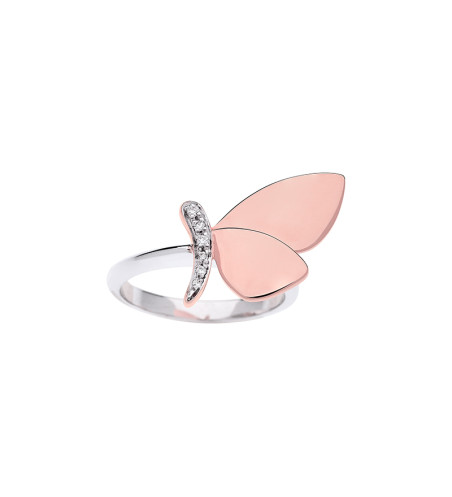 Anillos de mariposa de oro de 18k con diamantes