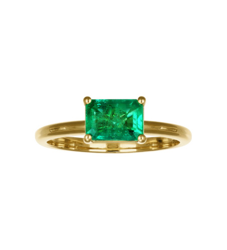 18k Yellow Gold Emerald Ring