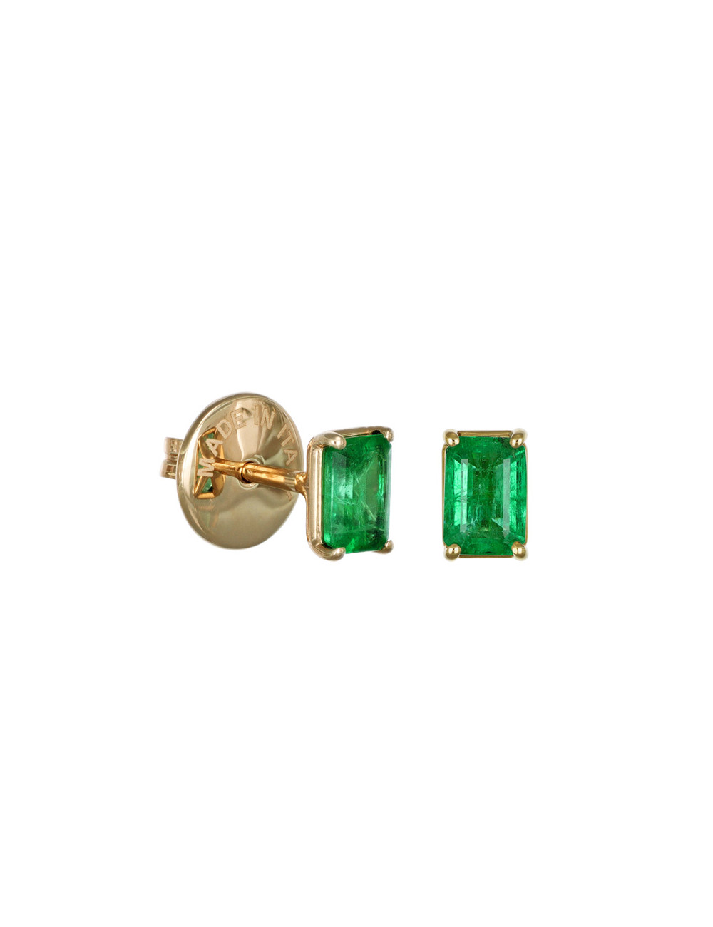 Jewerly Store - 18k Yellow Gold Emerald Stud Earrings - Lisa Colpo | Italian Jewelry Boutique